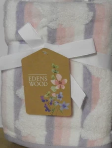 2 Edens Wood Pastel Stripe Bunny Rabbit Hand Towels 16x20" NEW - Picture 1 of 4