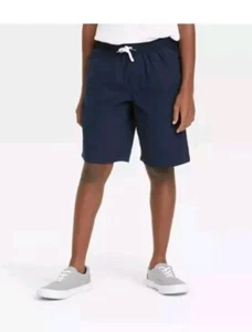 Boys Cat And Jack Navy Adjustable Waist Chino Shorts Size 12-14 Husky - Picture 1 of 3