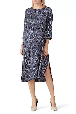 Hatch Maternity Women’s THE LAUREN DRESS Navy/Pink Cheetah Size 0 (XS/0-2) NEW - Image 1 of 4