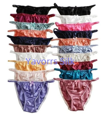 Yavorrs Venta al por mayor 20 piezas 100 % seda cuerda bikini calzoncillos/bragas talla S M L XL XXL Foto 1 de 4