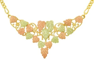 10K Black Hills Gold Leaves Necklace with Grapes - Picture 1 of 1