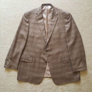 RECENT Hart Schaffner Marx US Made Brown Prince of Wales Sport Coat Blazer 50L