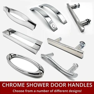 Chrome Shower Door Handles or Knobs | For Shower Enclosures | Various Sizes - Picture 1 of 37