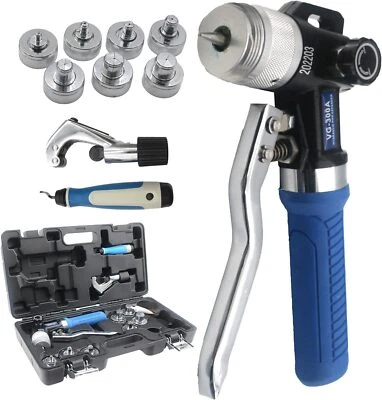 Herramienta de expansión de tubos hidráulicos para tubos de cobre con 7 cabezales Foto 1 de 4