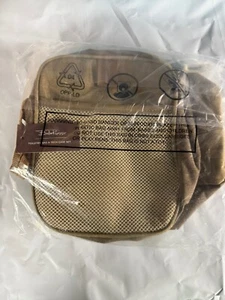 Bella Russo Travel Toiletry Bag and Tech Case Set 9" with Zipper Tan Canvas - Picture 1 of 3