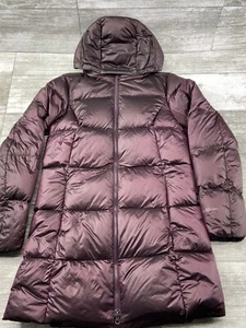 Eddie Bauer Luna Peak Down Parka Purple Nylon Puffer EB550 Womens Medium Jacket - Picture 1 of 23