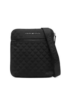 NEU MIT ETIKETT EMPORIO ARMANI SCHWARZE KURIERTASCHE MIT JACQUARD-LOGO Y4M185 Y022V - Bild 1 von 5