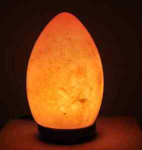 Himalayan Pink Salt Egg Shape Lamp, Authentic, Dimmer Switch, Wood Base