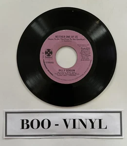 Billy Gordon  Neither One Of Us  7” Jazz Vinyl Record PAA-0223 EX Condition  - Picture 1 of 6