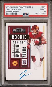 2020 Panini Contenders Chase Young #102 Autograph PSA 9