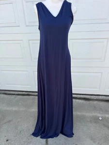 Women's Go Couture  V-Neck Maxi Dress Sleeveless Navy XL NWOT - Picture 1 of 3