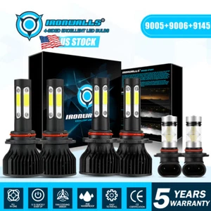 4 Sides 9005+9006+9145 LED Headlight For Chevy 03-07 Silverado 02-2005 Avalanche - Picture 1 of 12