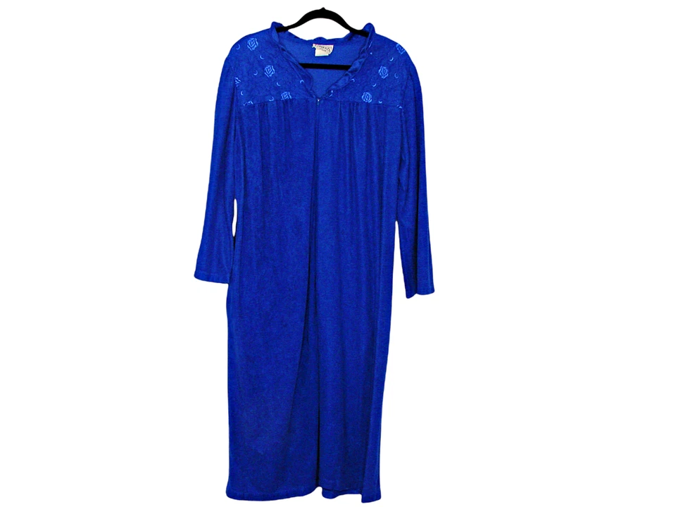 Bata polar vintage para mujer años 80 ediciones básicas íntima cremallera frontal azul talla mediana Foto 1 de 4