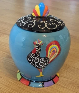 Poultry In Motion Ceramic Rooster Cookie Jar Chicken Canister Westland Giftware - Picture 1 of 9