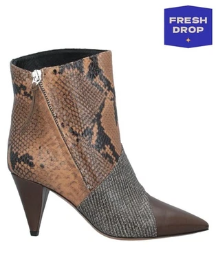 RRP€860 ISABEL MARANT Leather Ankle Boots US11 UK8 EU41 Patchwork Made in Italy - Image 1 of 4