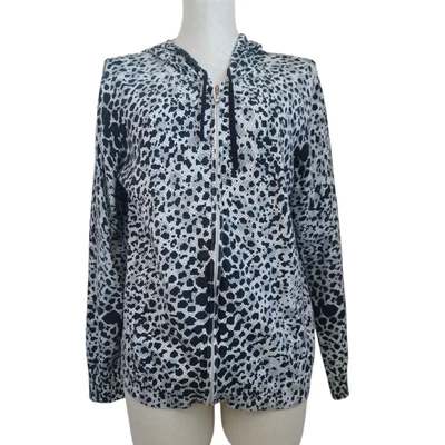 Sudadera con Capucha Soma Intimates Mujer Grande Estampado Animal Negro Blanco Gris Sudadera Foto 1 de 4