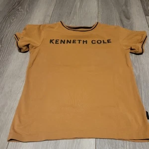 Kenneth Cole Black Tee + Terra Cotta Logo/Stripe On Collar - Slim Fit Boys 14/16 - Picture 1 of 6