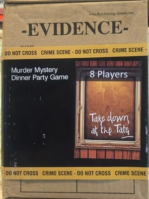 TAKE DOWN AT THE TATE - MURDER MYSTERY DINNER PARTY GAME 8 PLAYER RED HERRING - Image 1 of 4