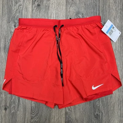 Nike Running Shorts Size Medium Mens Red 5" 2 in 1 $65 - Image 1 of 4