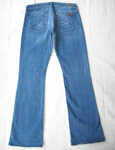 Pantalones de mezclilla para mujer 7 for all Mankind talla 29 azul desgastado + elástico L33 - Imagen 1 de 10
