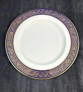 Lenox Barclay Dinner Plate Cobalt Blue with Gold Design Rim - Picture 1 of 5