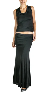 Vestido de 2 piezas de lana negra Rick Owens 2000S Foto 1 de 4