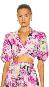 ROCOCOCO SAND Tessa Rosa Floral Algodón Manga Abullonada Conjunto Top Pantalones Cortos, Talla S - Imagen 1 de 15