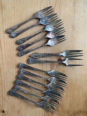 Antique Silver Plated Pastry / Serving Forks • 5£