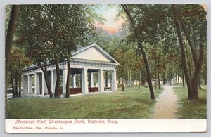 Waterloo Iowa IA Memorial Hall Pavilion Chautauqua Park 1907 Postcard - Picture 1 of 2