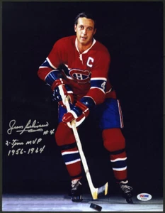 Jean Beliveau SIGNED 11x14 Photo + Insc. Montreal Canadiens PSA/DNA AUTOGRAPHED - Picture 1 of 1