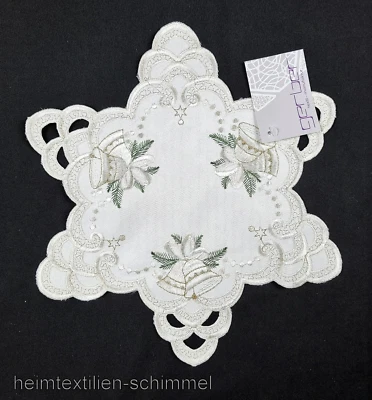 PLAUENER SPITZE ® Tischdeckchen Tischdecke GLOCKE Deckchen Deko WEIHNACHTEN 30cm - Bild 1 von 3