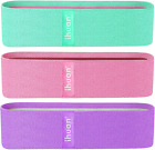 Resistance Bands for Legs and Butt, 3 Levels Exercise Band, Anti-Slip & Roll Ela