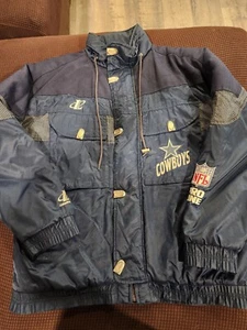 LOGO ATHLETIC PRO LINE Dallas Cowboys Jacket Mens L NFL Puffer Coat Vintage 90s - Picture 1 of 12