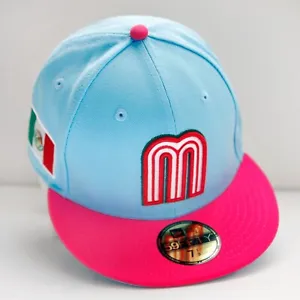 New Era Mexico 59Fifty Men's Fitted Hat World Baseball Limited-Edition Blue/Pink - Picture 1 of 12