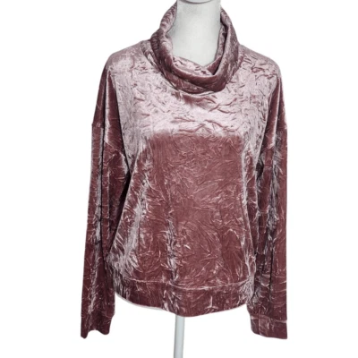 Andrew Marc розовый измельченный бархат капот шеи Activewear пуловер новый с Ярлыками размер маленький - Изображение 1 из 4