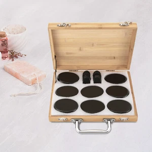 Juego de piedras de basalto de masaje caliente piedra roca SPA masaje caja calefacción kit calentador - Imagen 1 de 13