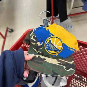 Golden State Warriors Half Camo Half Yellow Hat - Picture 1 of 2