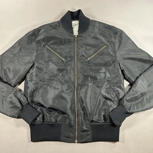 CPT by Cockpit USA Black Bomber Nylon Military Zip Up Jacket Men's Medium - Picture 1 of 8