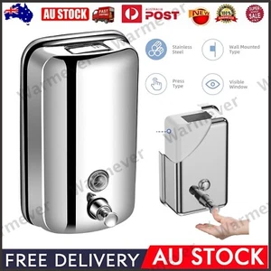 304 Stainless Steel Soap Dispenser Polished Wall Mounted Liquid Shampoo 500ML AU - Picture 1 of 12