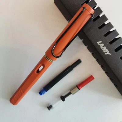 Nova Caneta Lamy Fountain Limited Safari Laranja Fosco Nova Na Caixa (Fina F) - Imagem 1 de 4