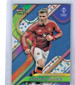Rasmus Hojlund 2024-25 Topps Finest UEFA Blue Refractor /275 Manchester United - Picture 1 of 2
