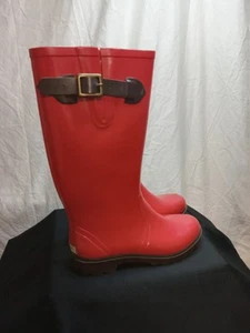 Kate Spade Rubber  Red Tall Rain Boots Size 7 - Picture 1 of 6