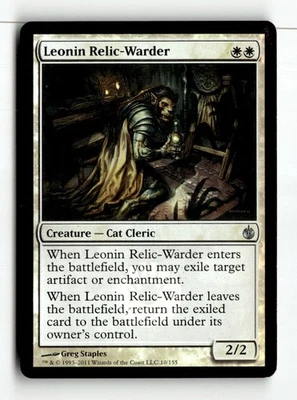 MTG Foil Leonin Relic-Warder - Mirrodin Besiege Moderately Played English - Image 1 of 3