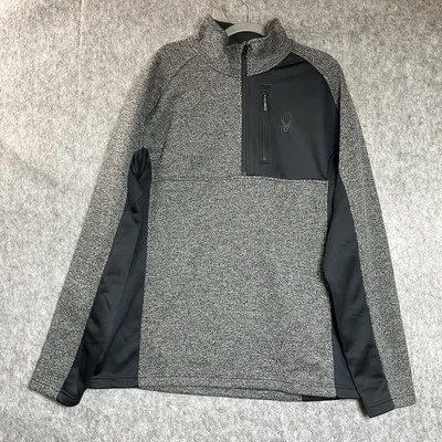 Spyder Sweater Mens 2XL XXL Gray  Long Sleeve 1/4 Zip Pullover Outdoor Casual - Image 1 of 4