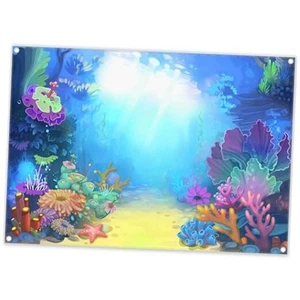 ZTHMOE 7x5ft Fabric Summer Under The Sea Photography Backdrop Little Mermaid - Picture 1 of 7