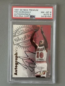 Tim Hardaway 1997 Skybox Premium Autographics Autograph Heat PSA 8 Auto 8 - Bild 1 von 1