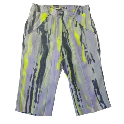 Pantalones Cortos Jamie Sadock Para Mujer Talla 2 Bermudas Capri Tie Dye Neón Golf Foto 1 de 4