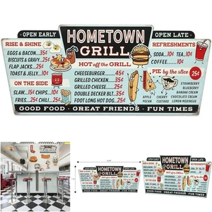 Großes Distressed Metall Wand Dekor Menü Schild für Küche Esszimmer - Bild 1 von 8