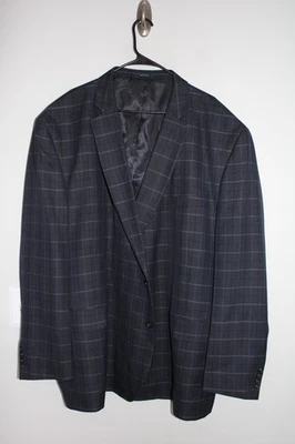 GRAY PLAID STAFFORD STRETCH WOOL SPORT COAT sz 60BL suit jacket 60 BIG LONG - Image 1 of 4