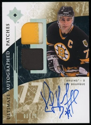 2009 Ultimate Ray Bourque Dual Patch Auto /10 #AJ-RB Boston Bruins - Image 1 of 2